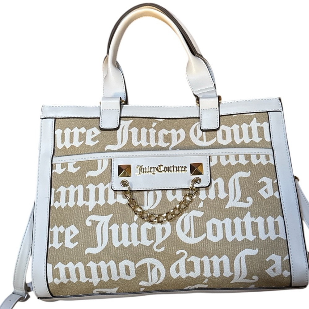 Juicy Couture White and Tan Satchel Like New